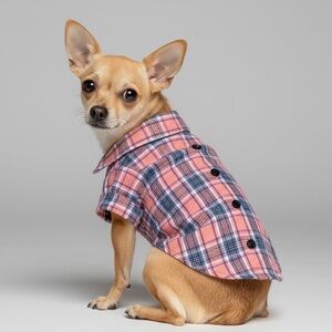 Plaid Button Down Summer Dog Shirt